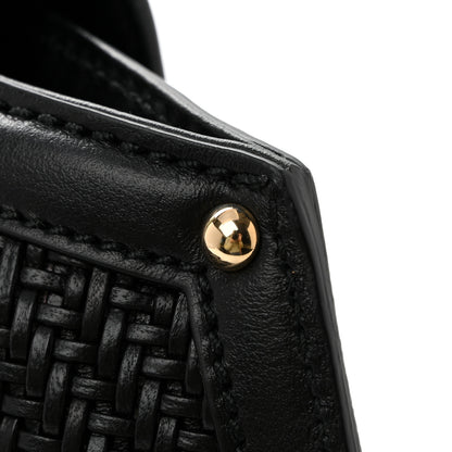 Salvatore Ferragamo Woven Calfskin Medium Sofia Shoulder Bag Black 12 of 12