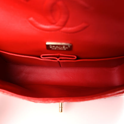 Chanel Snakeskin Medium Double Flap Red 5 of 9