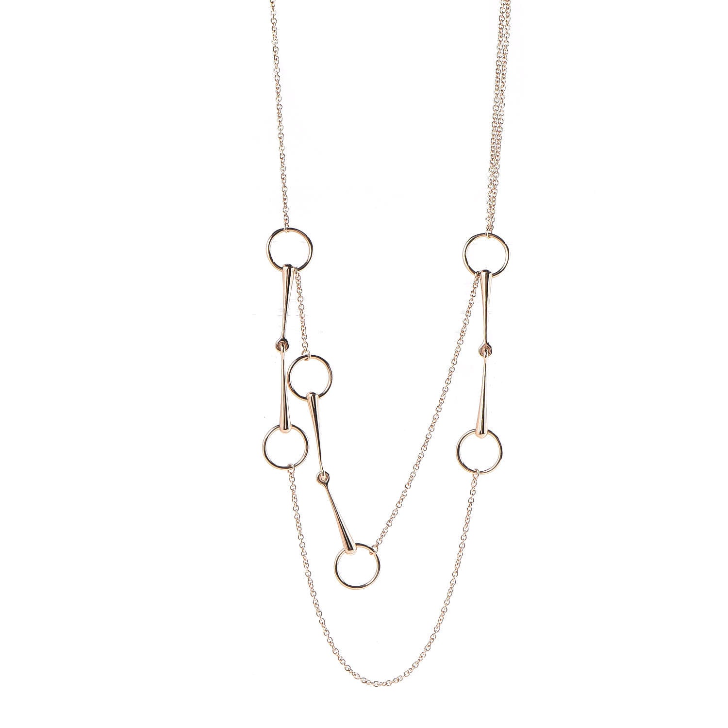 Hermes 18K Rose Gold Filet d'Or Long Necklace Small 1 of 8