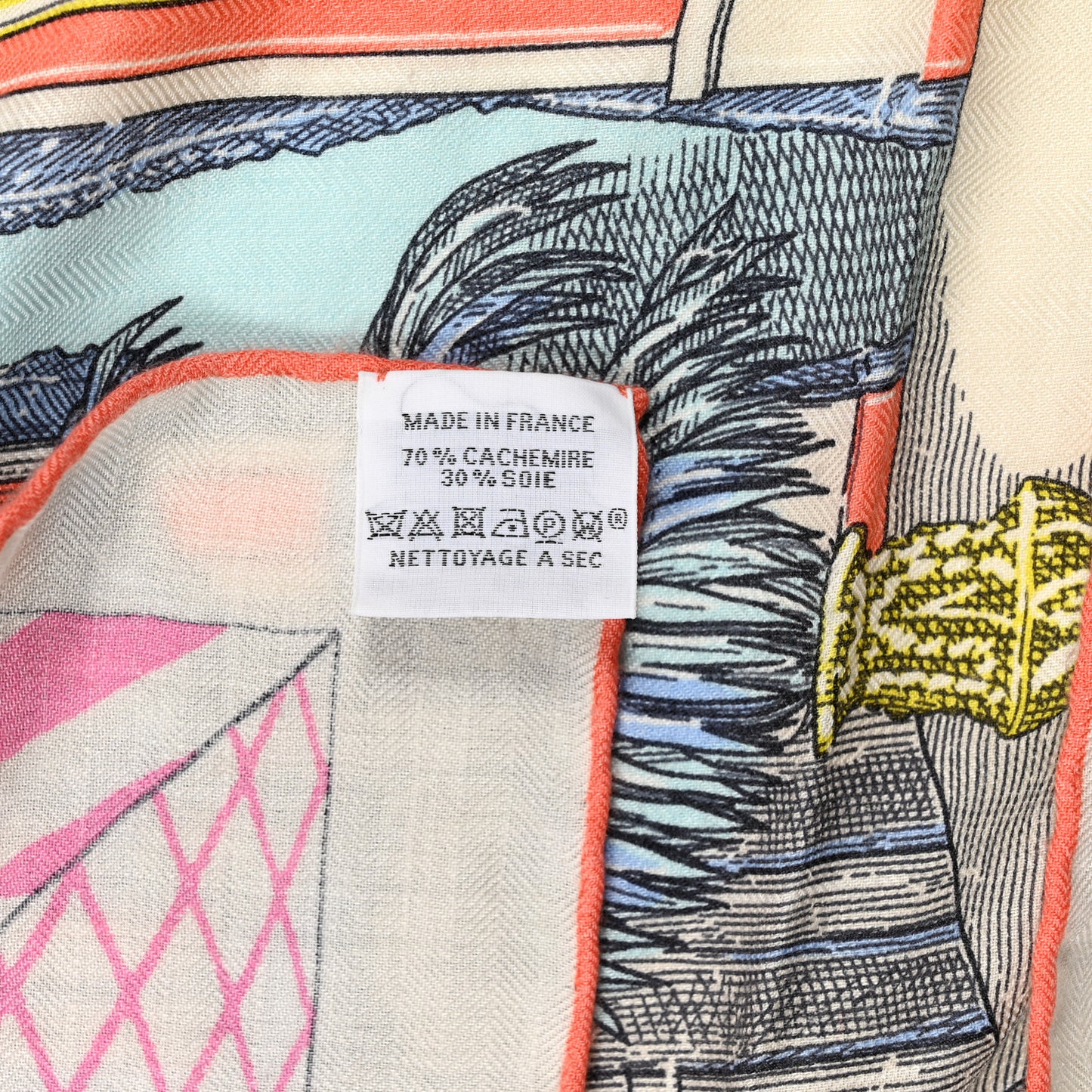 Cashmere Silk Grand Theatre Nouveau Shawl 140 White Rose Jaune Pale