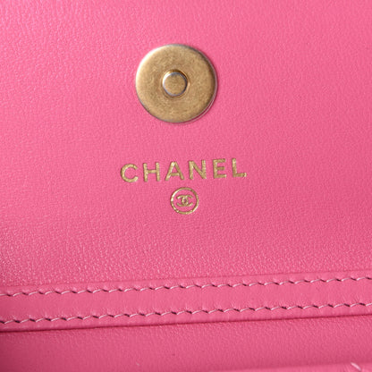 Chanel Lambskin Quilted Pearl Crush Clutch With Chain Pink 7 of 9