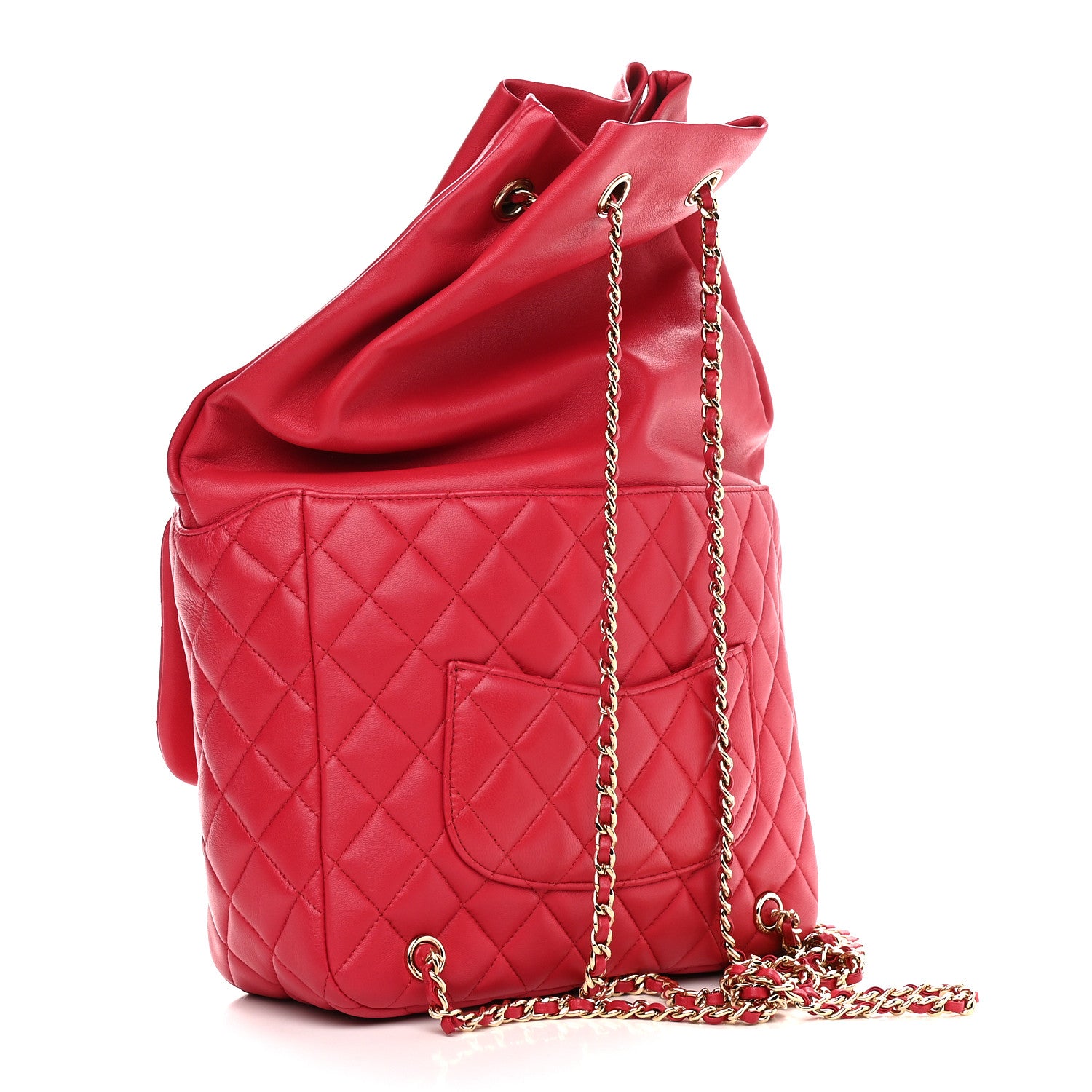 Chanel Lambskin Quilted Large In Seoul Backpack Red 2 of 9