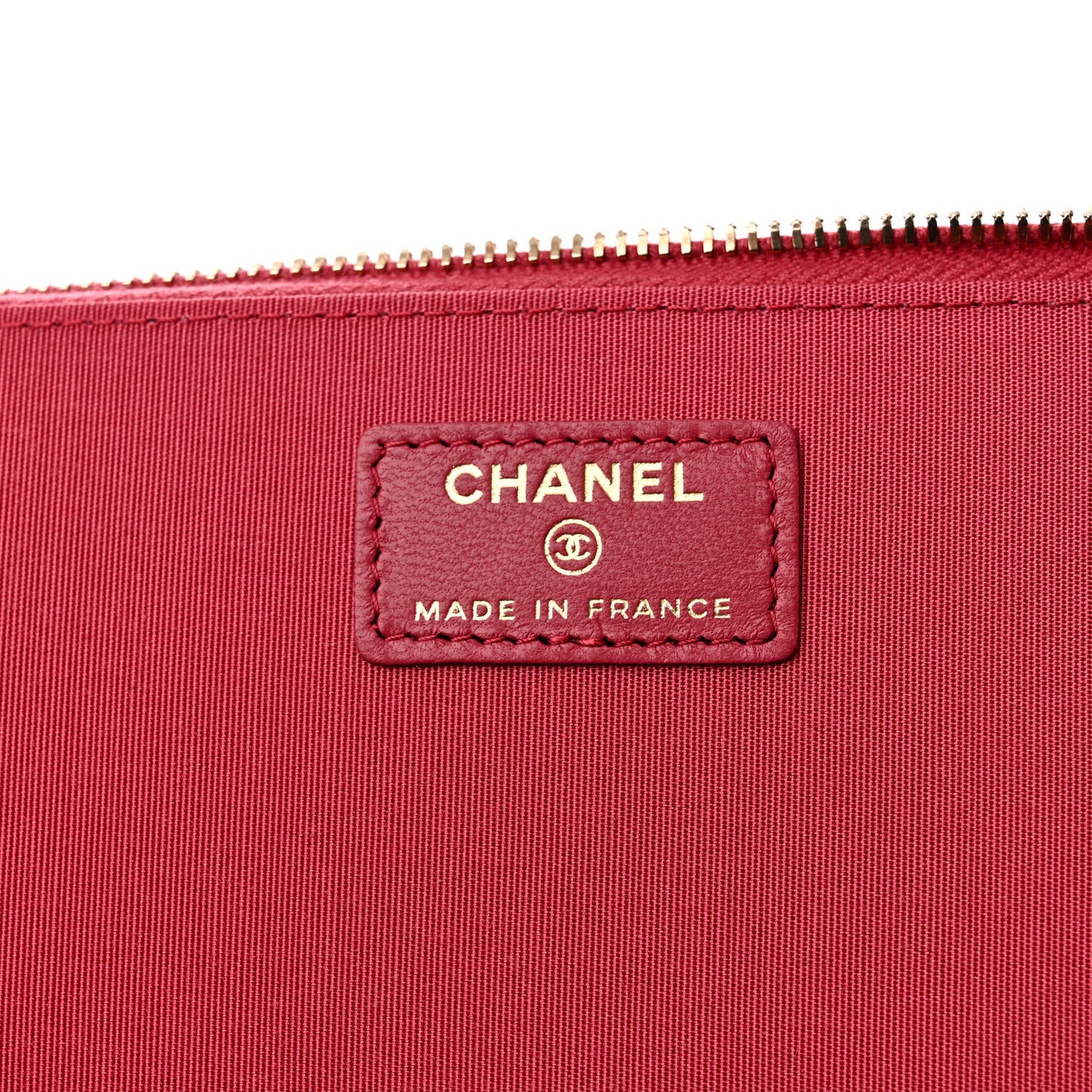 Lambskin Quilted Small Top Handle Vanity Case With Chain Dark Pink