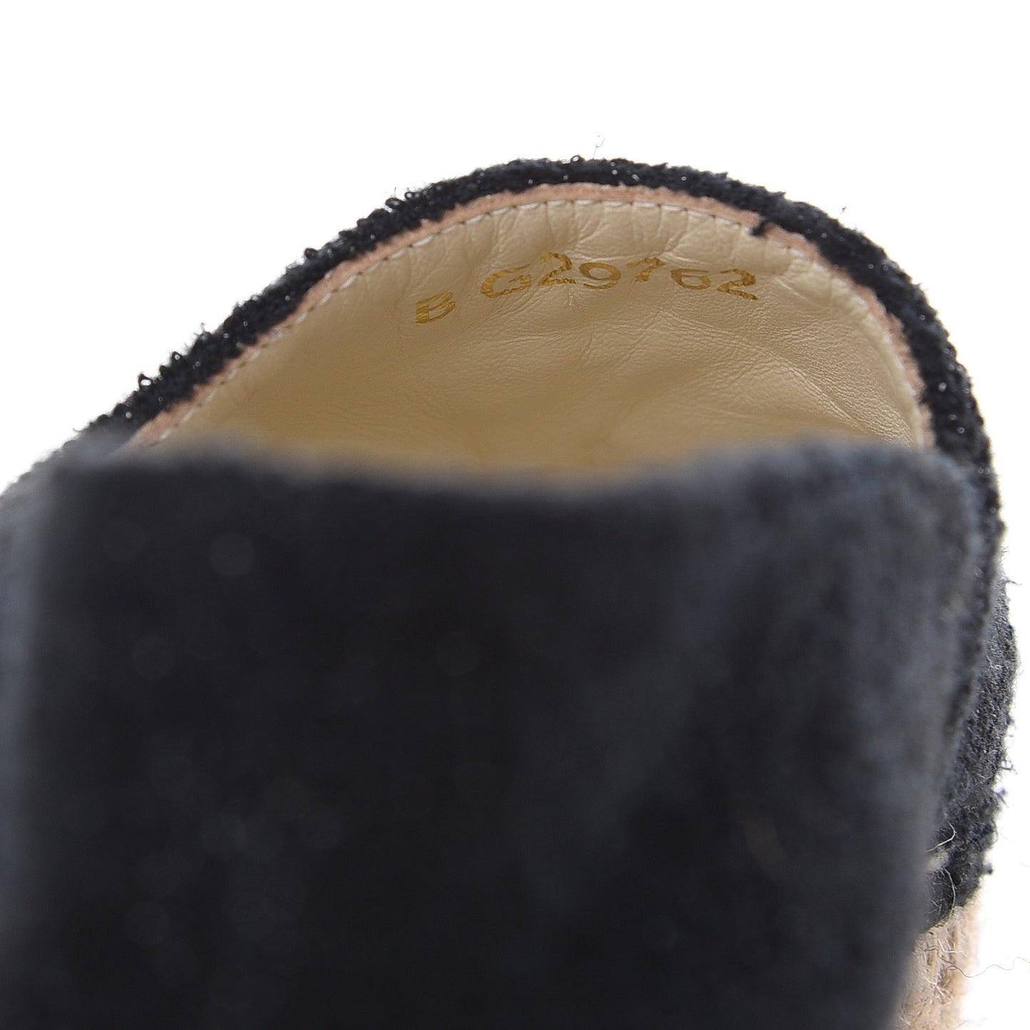 Fabric Patent Calfskin CC Espadrilles 36 Black