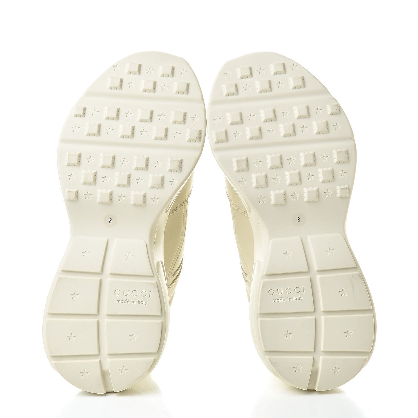 Calfskin Logo Mens Rhyton Sneakers 8 Ivory