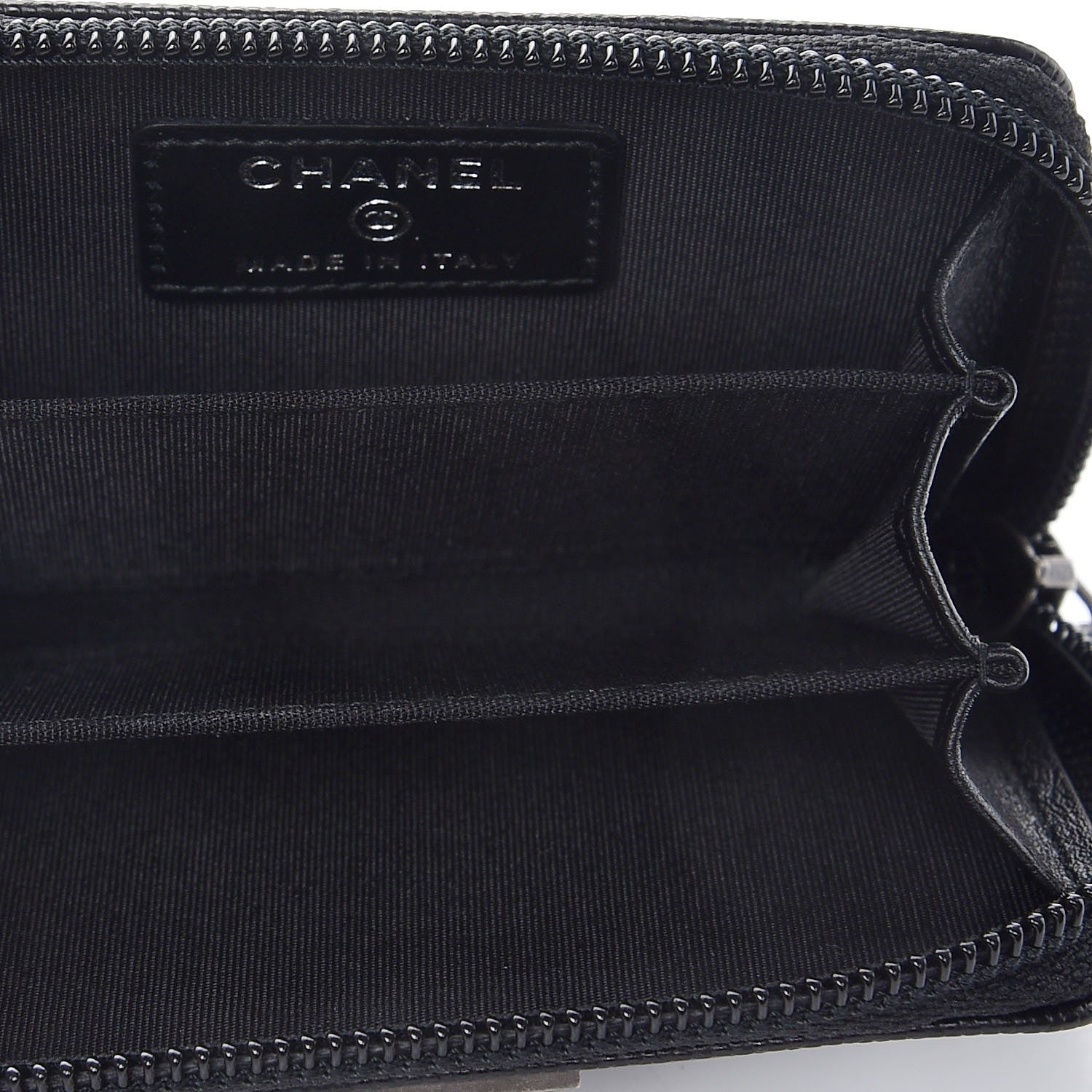 Chanel Caviar Quilted Boy Zip Around Coin Purse Wallet Black 5 of 8