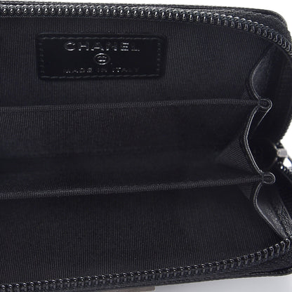 Chanel Caviar Quilted Boy Zip Around Coin Purse Wallet Black 5 of 8