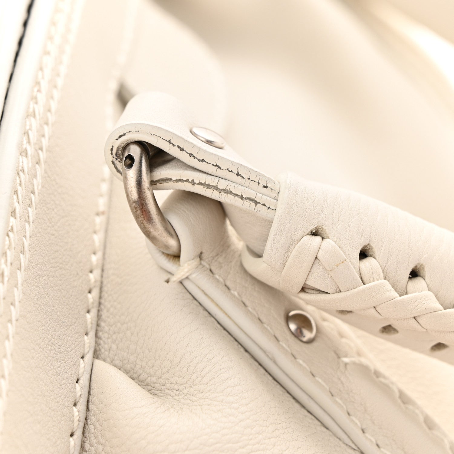 Christian Dior Calfskin My Dior Frame Pocket Satchel White 19 of 19