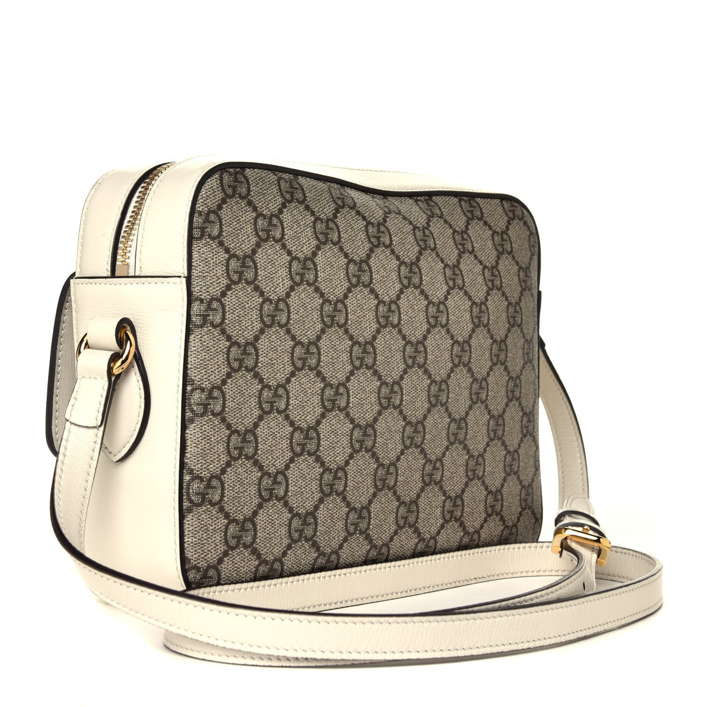 GG Supreme Monogram Small Horsebit 1955 Shoulder Bag Beige Mystic White