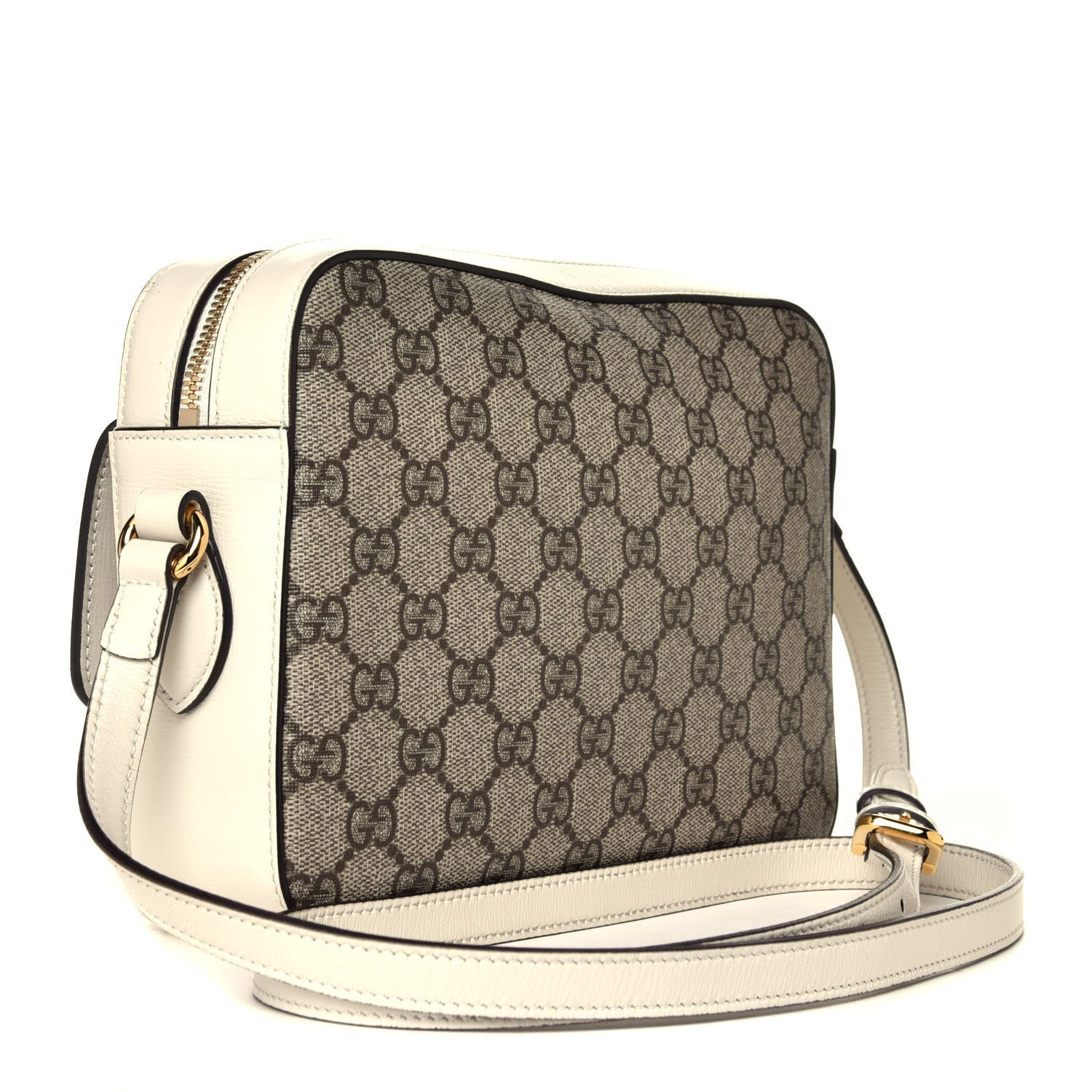 Gucci GG Supreme Monogram Small Horsebit 1955 Shoulder Bag Beige Mystic White 4 of 8