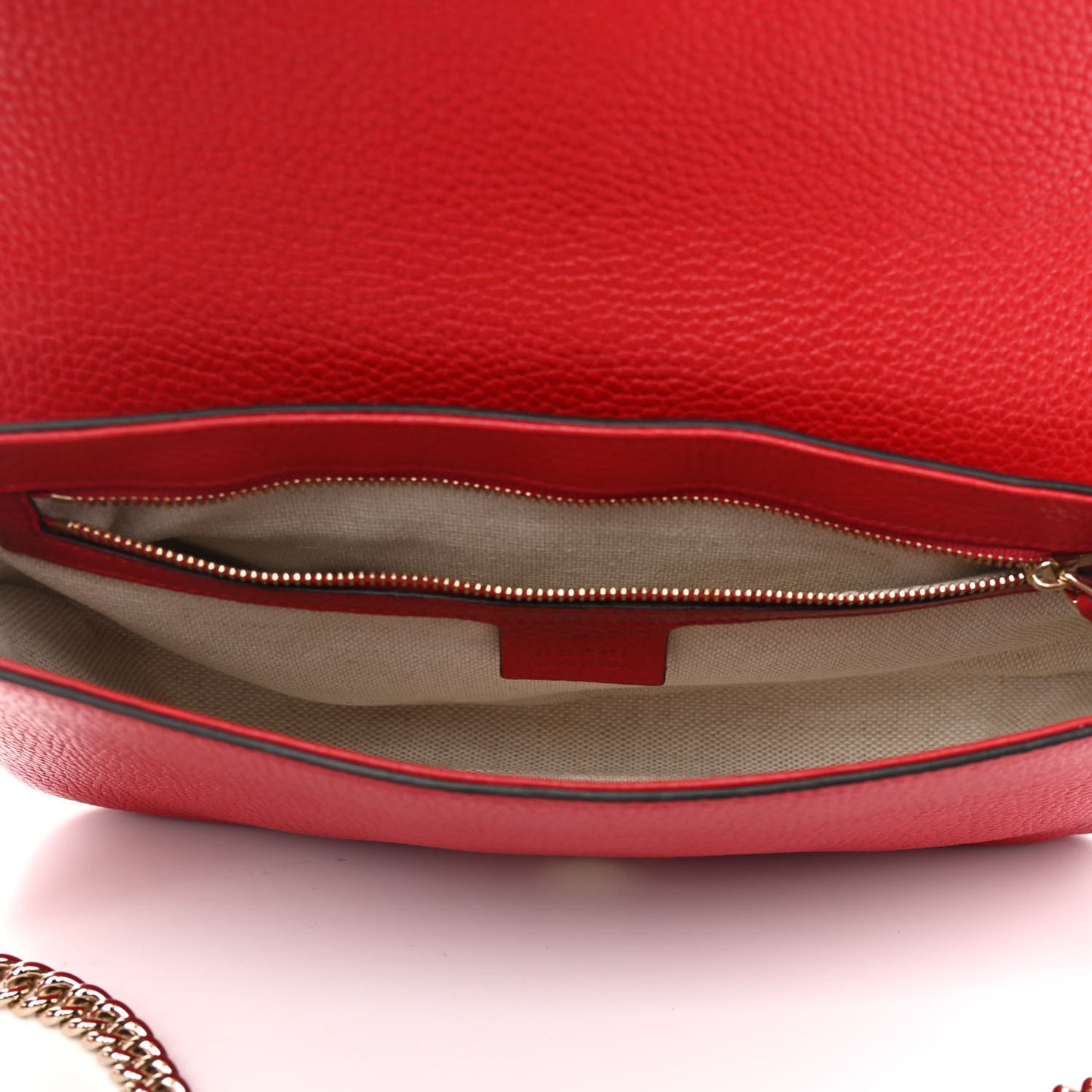 Pebbled Calfskin Medium Soho Flap Crossbody Vibrant Red