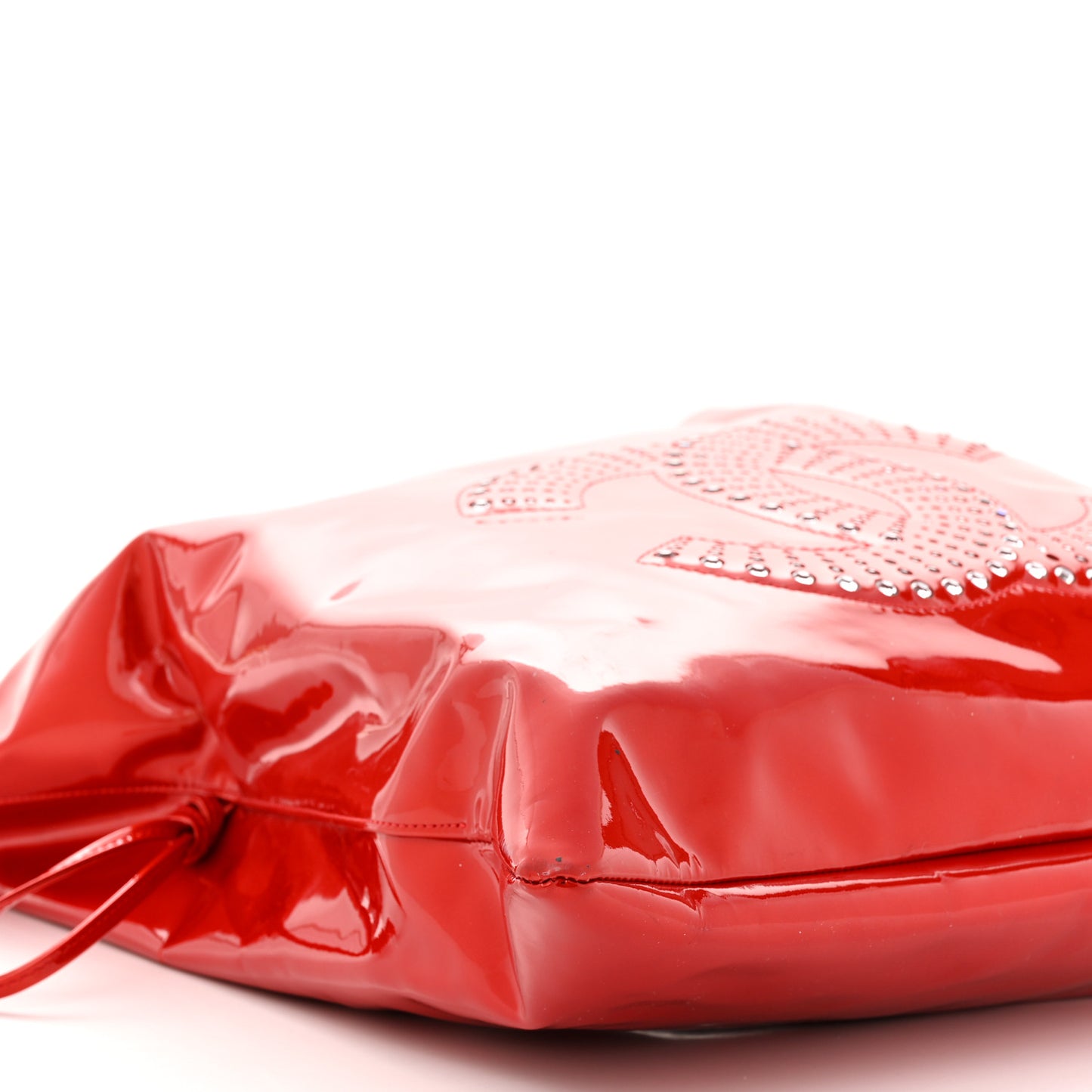 Patent Crystal Strass Bonbons Tote Red