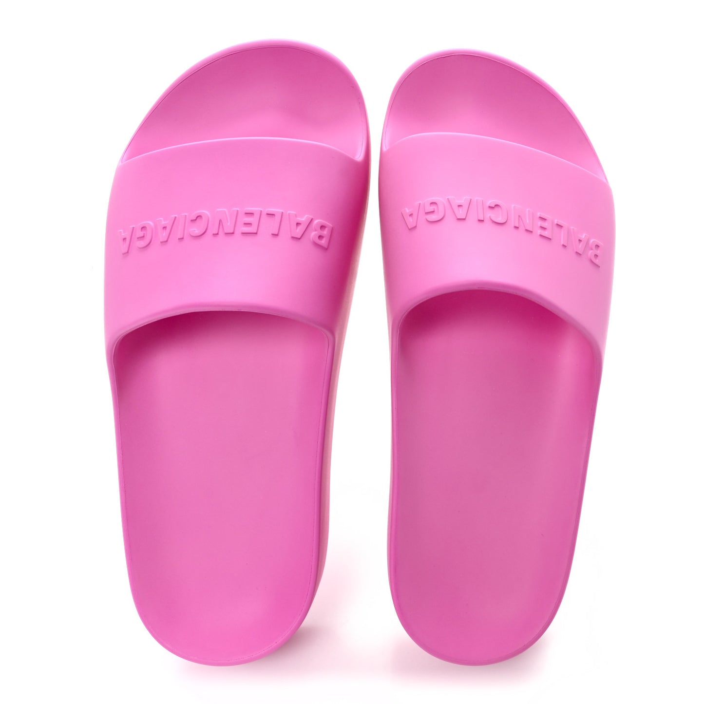 Rubber Chunky Platform Slide Sandals 41 Pink