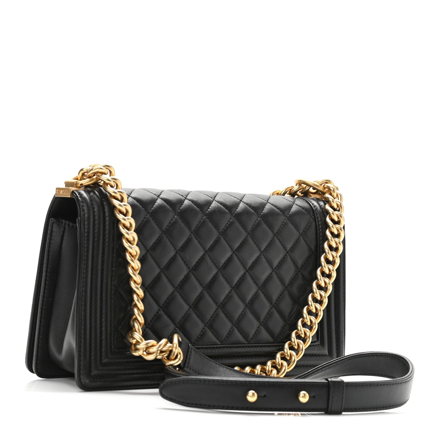 Chanel Lambskin Quilted Medium Boy Flap Black 3 of 12