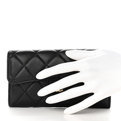 Chanel Lambskin Quilted Medium Flap Wallet Black 2 of 12
