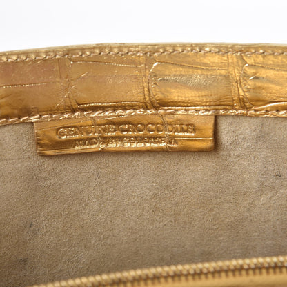 Nancy Gonzalez Metallic Crocodile Clutch Gold 7 of 8