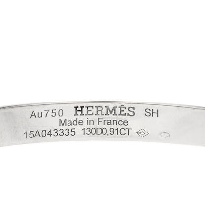 Hermes 18K White Gold Pave Diamond PM Collier De Chien Bracelet SH 4 of 5
