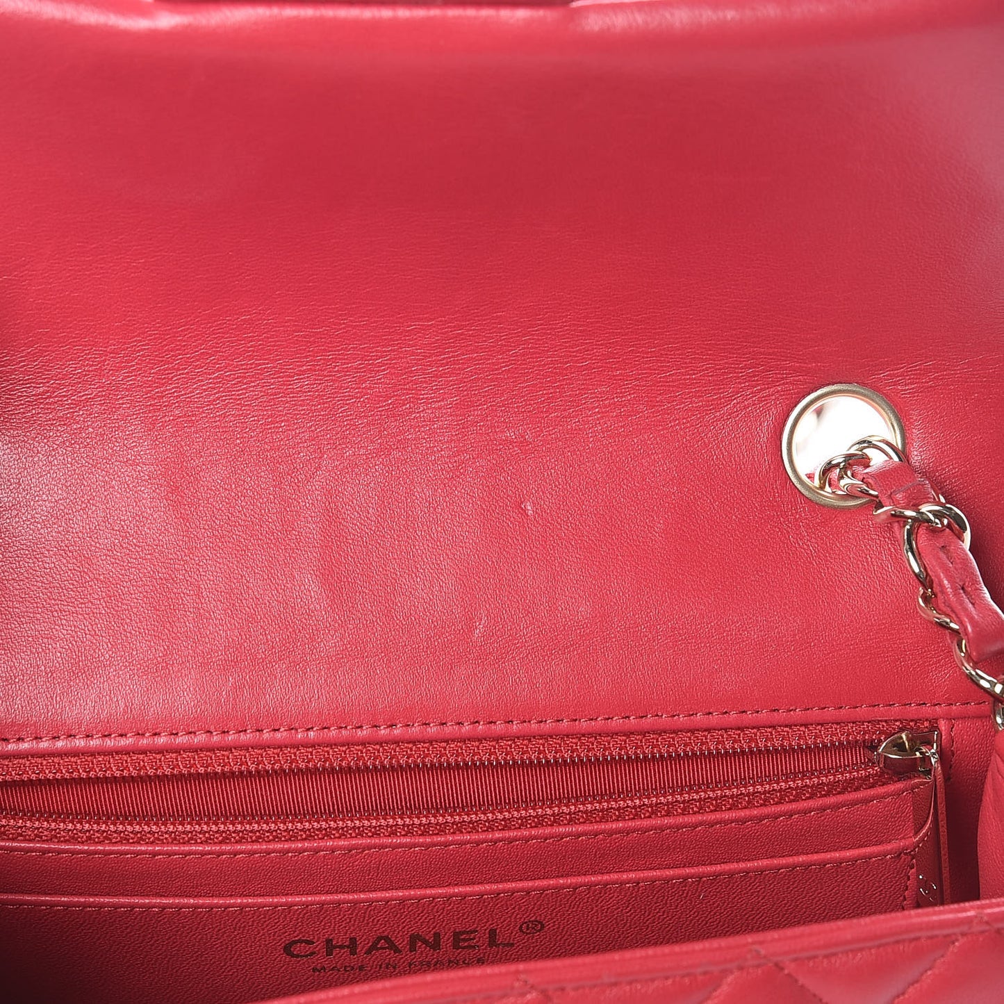 Lambskin Quilted Mini Rectangular Flap Fuchsia