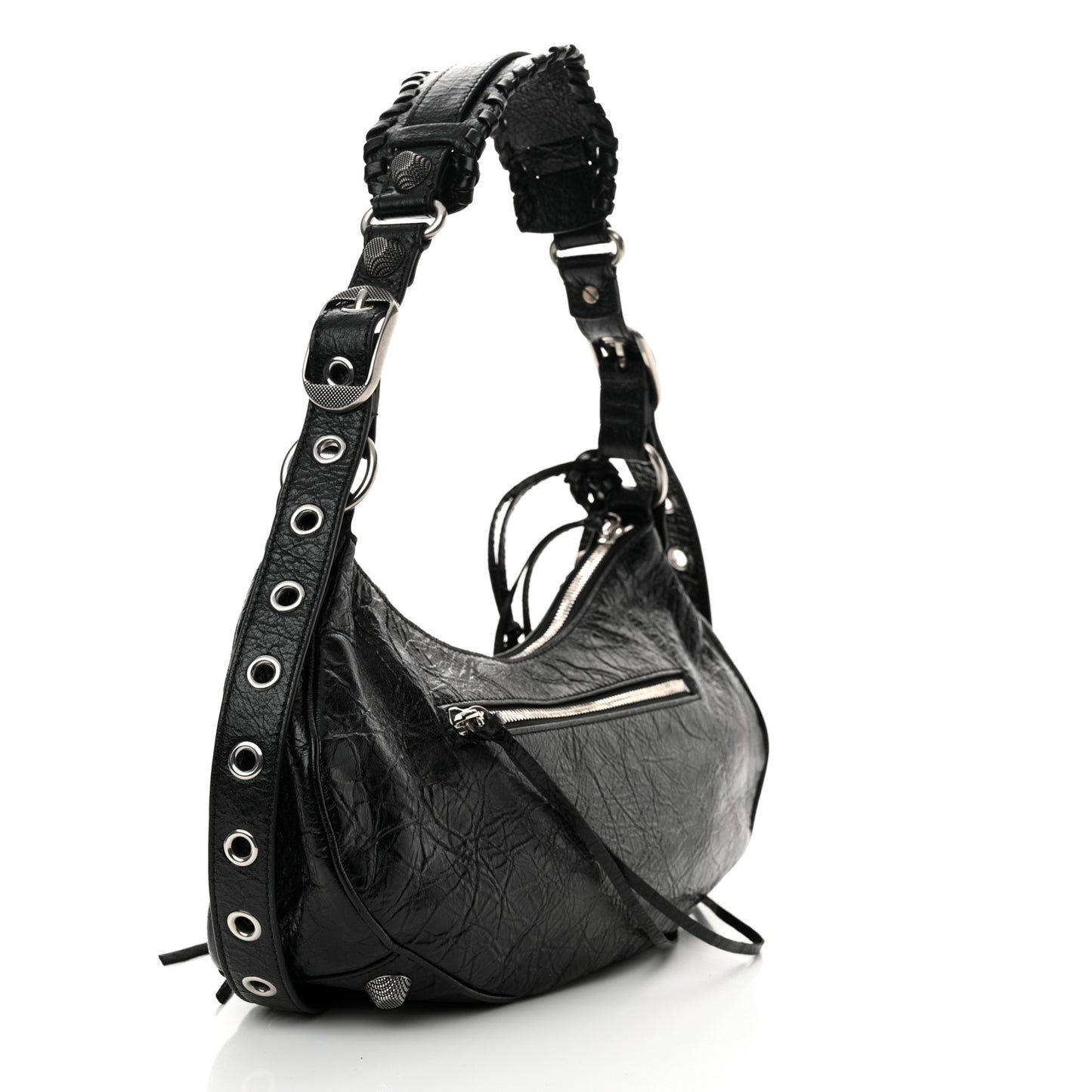 Agneau Arena Small Le Cagole Shoulder Bag Black