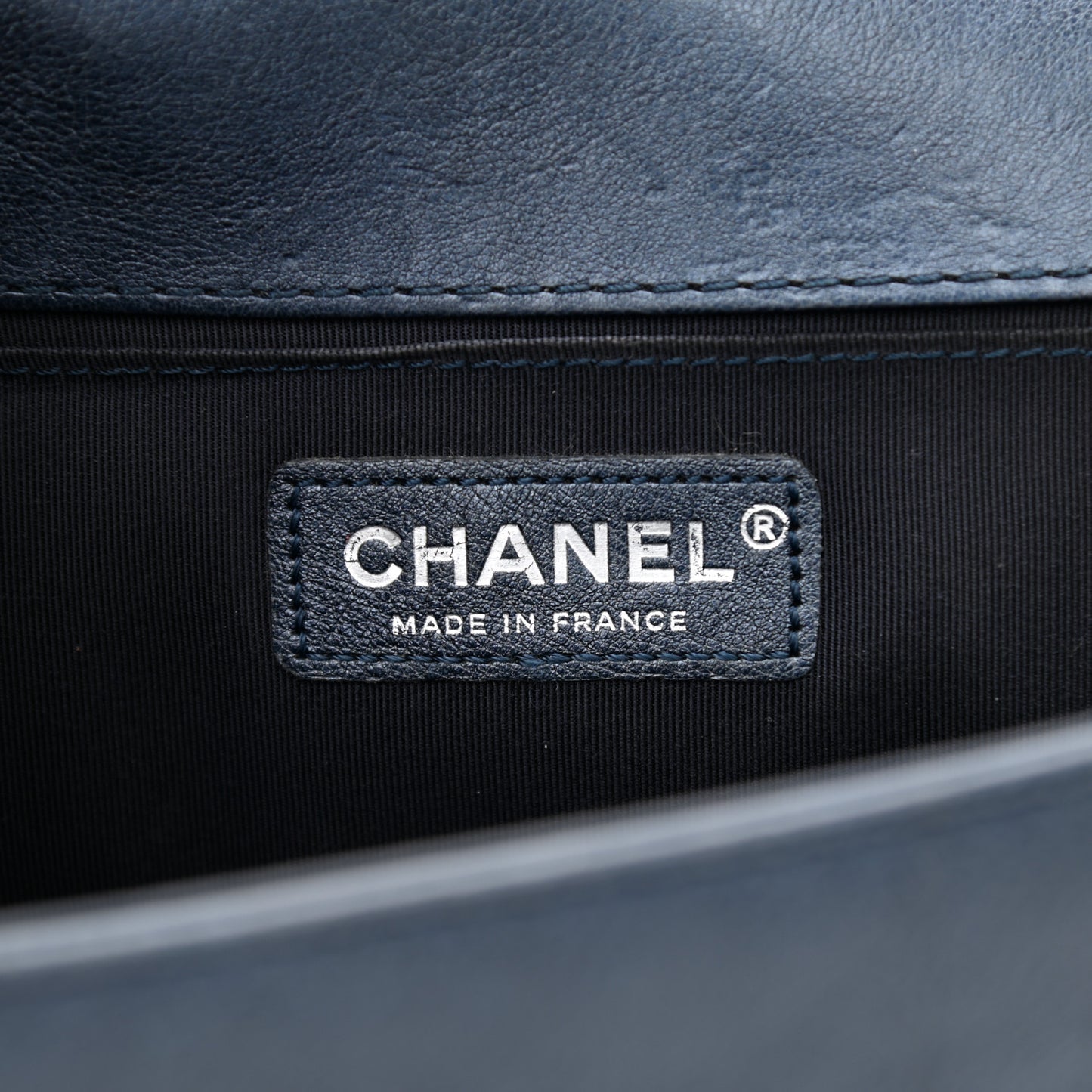 Calfskin Quilted Medium Boy Flap Dark Navy