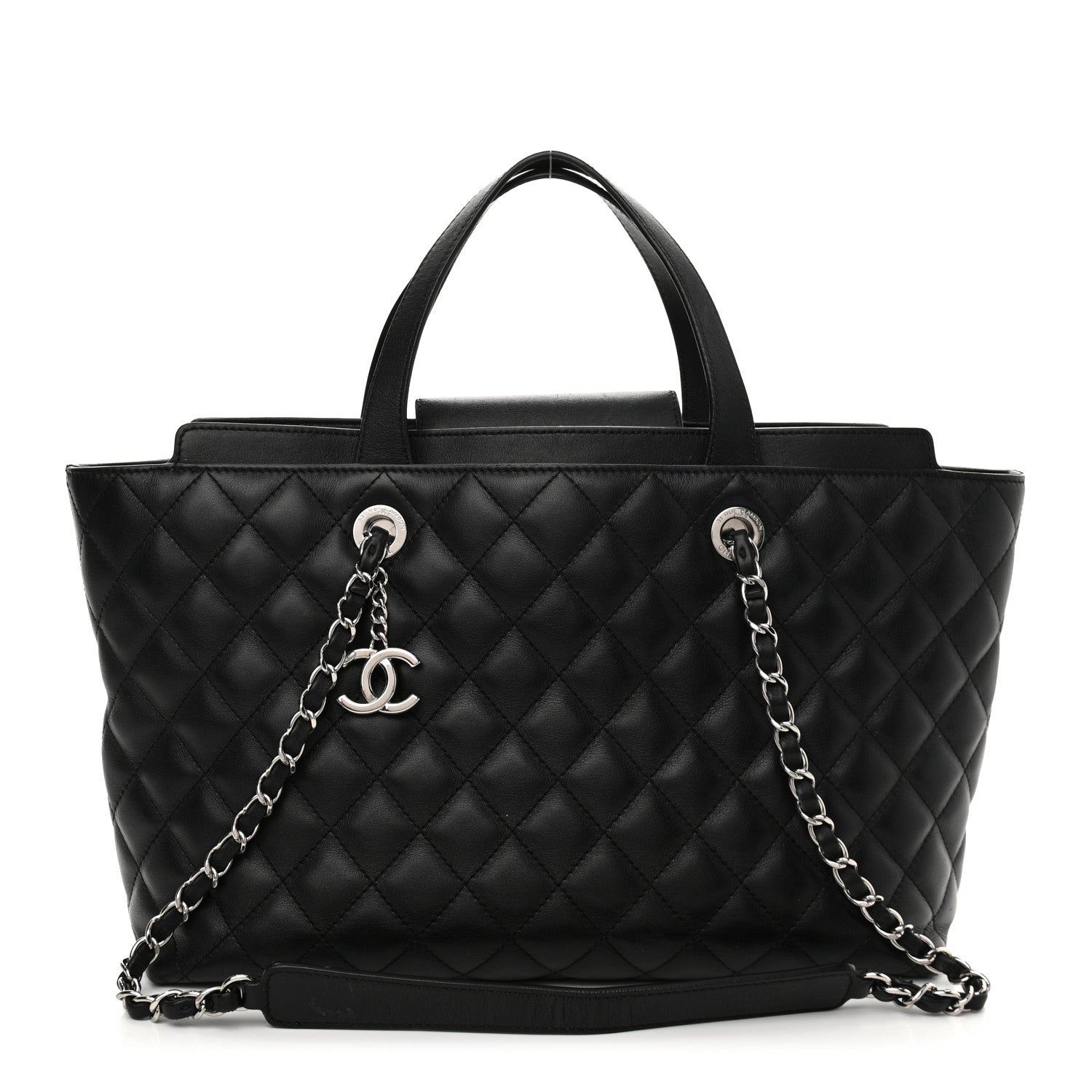 Chanel Calfskin Quilted Large Shopping Tote Black 1 of 14