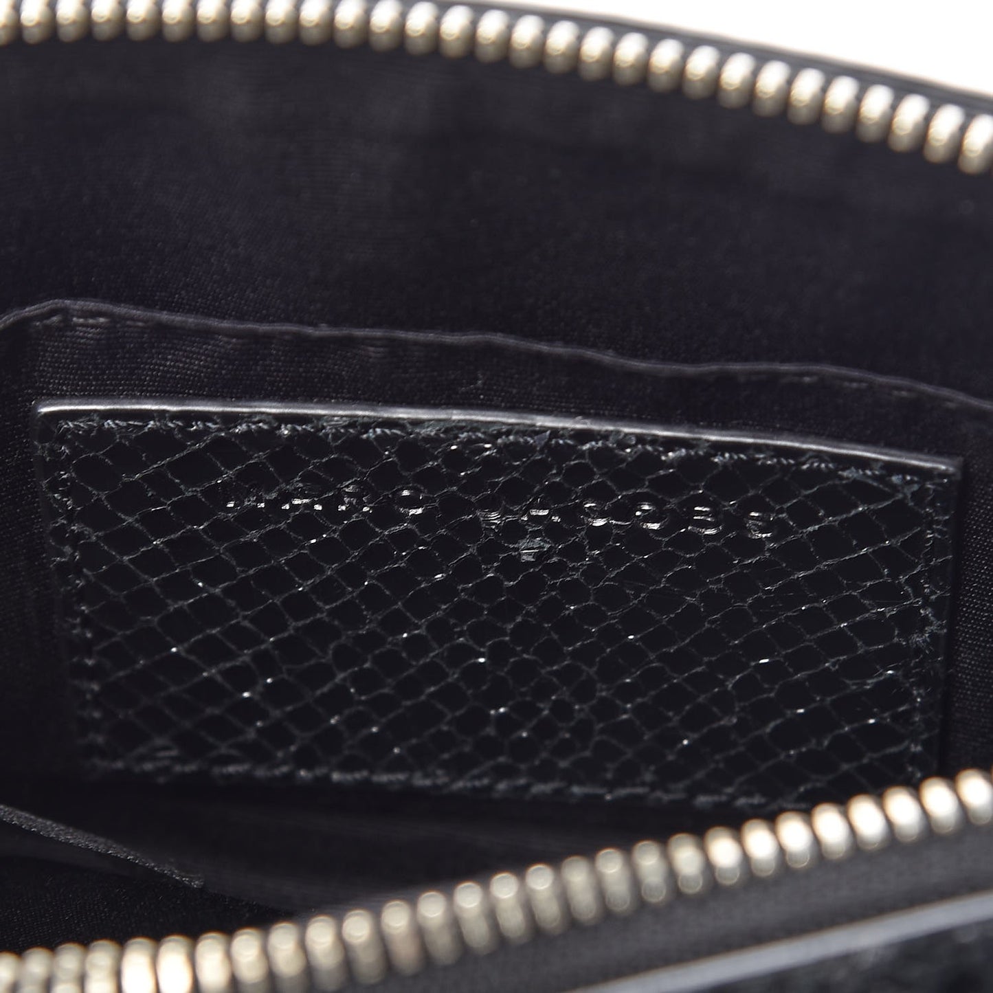 Metallic Sheepskin Python Embossed Snapshot Camera Bag Black