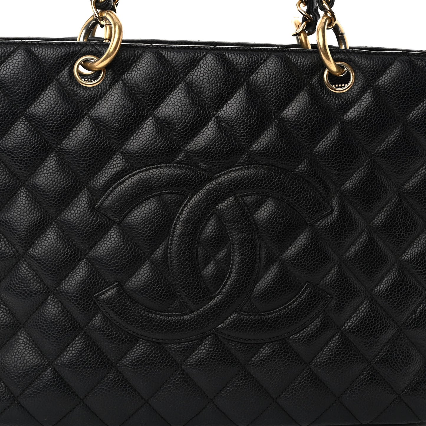 Caviar Quilted Grand Shopping Tote GST Black
