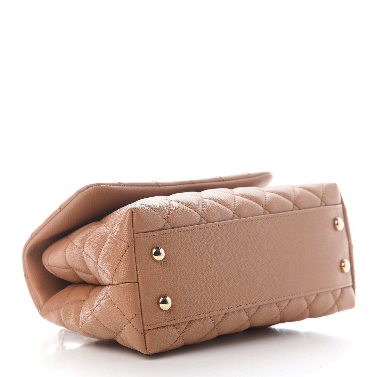 Chanel Caviar Quilted Lizard Embossed Mini Coco Handle Flap Brown 3 of 9