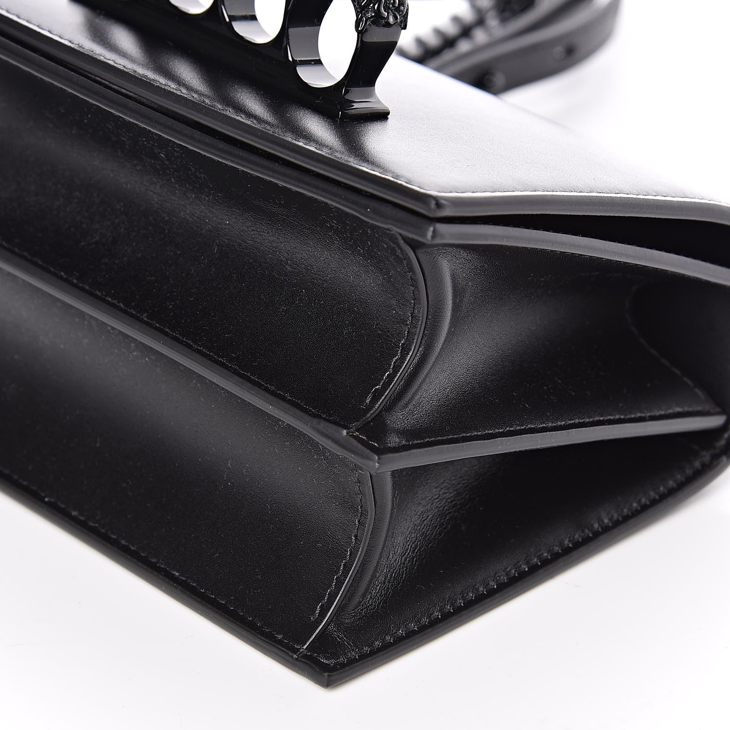 Alexander McQueen Calfskin Knuckle Crossbody Black 8 of 10