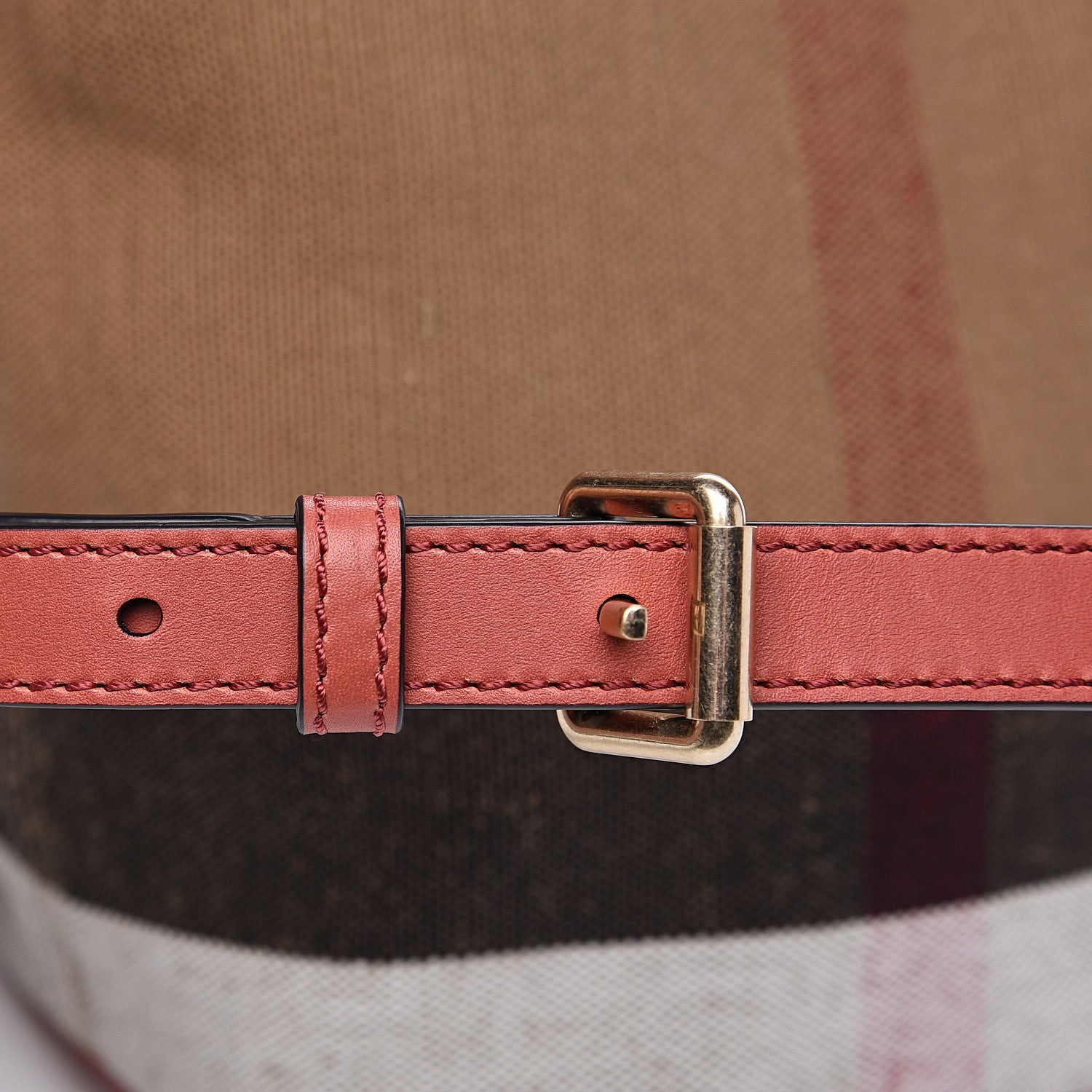 Burberry Canvas Mega Check Mini Ashby Tassel Crossbody Pink 10 of 12