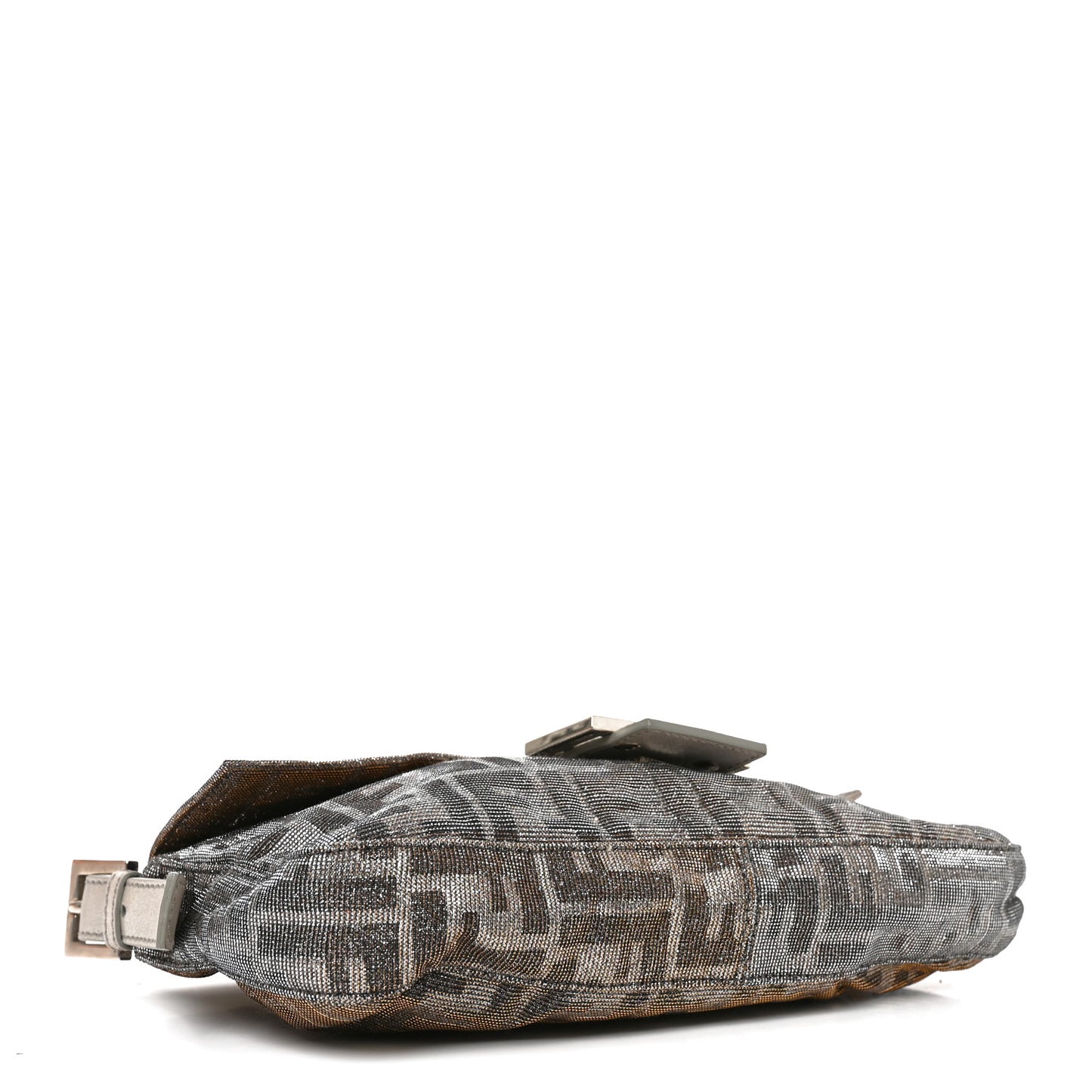 Metallic Lurex Zucca Vitello Baguette Argento