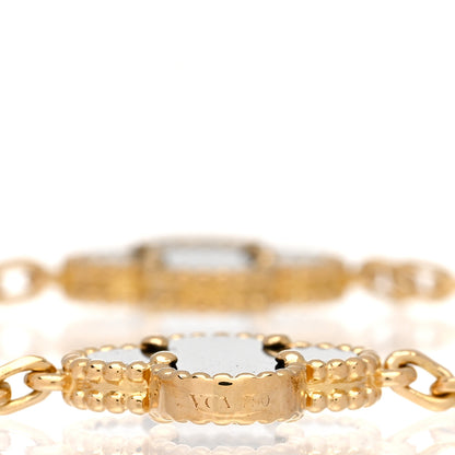 Van Cleef & Arpels 18K Yellow Gold Black Onyx 5 Motifs Vintage Alhambra Bracelet 4 of 5