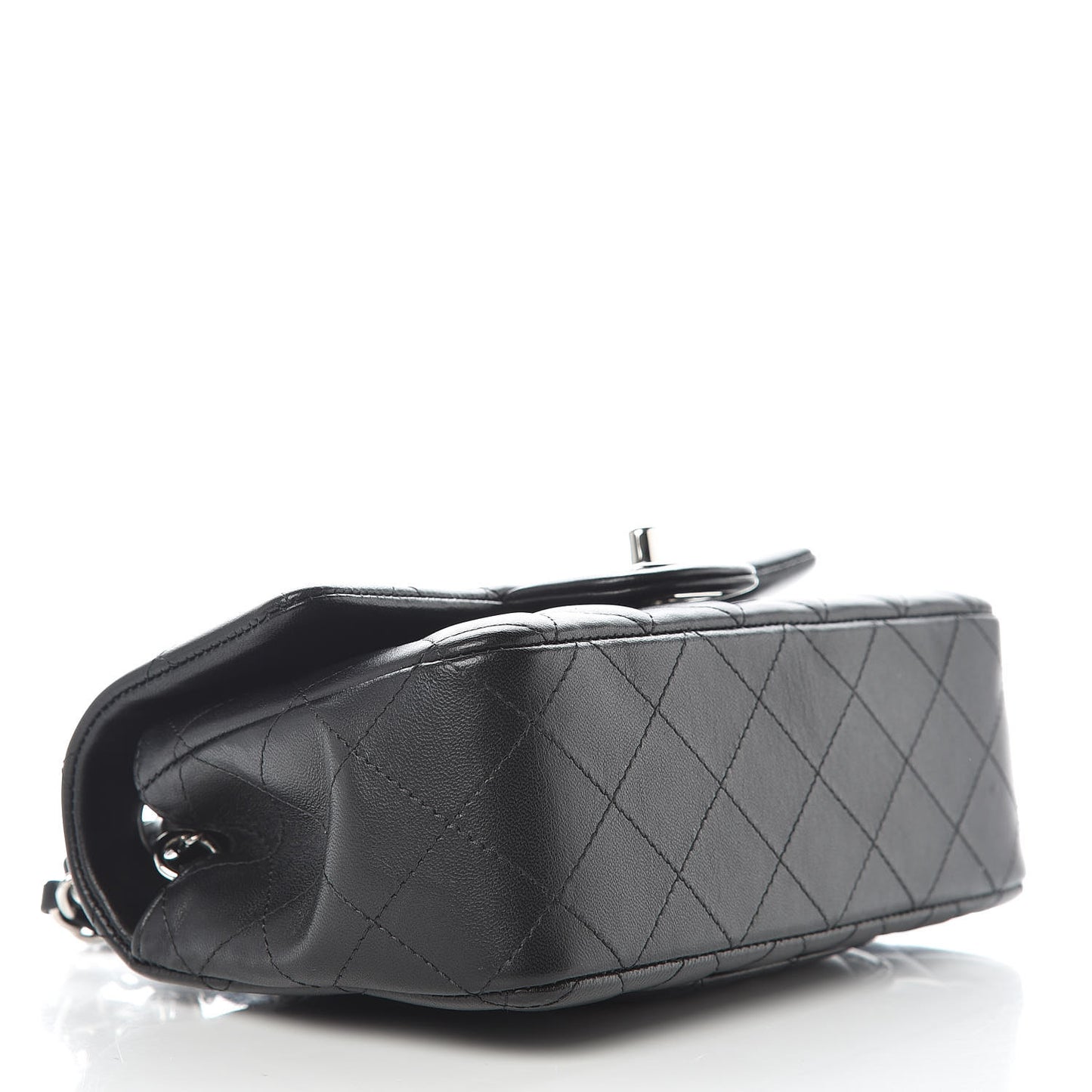 Lambskin Quilted Mini Rectangular Flap Black
