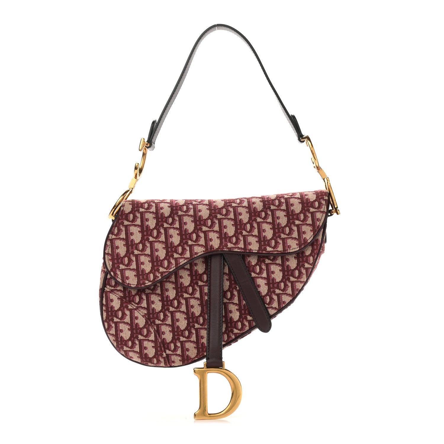 Christian Dior Oblique Saddle Bag Burgundy 1 of 13