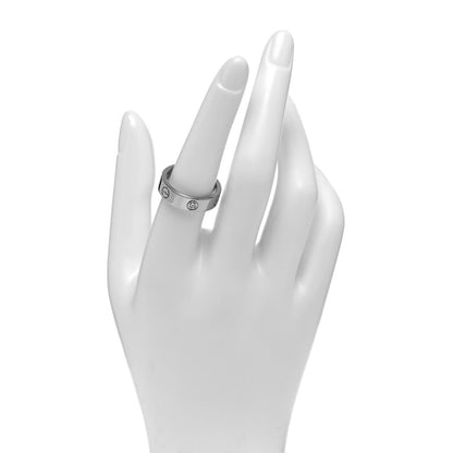 Cartier 18K White Gold 3 Diamond 5.5mm LOVE Ring 56 7.5 2 of 4