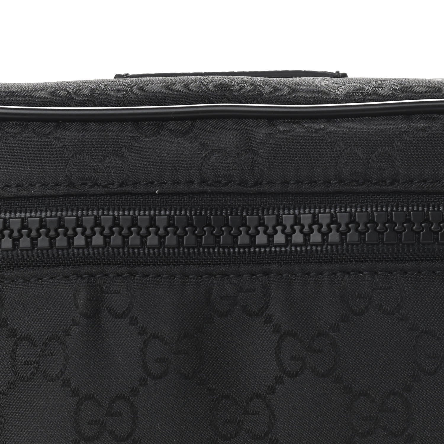 Gucci Nylon Monogram Fanny Pack Belt Bag Black 8 of 10