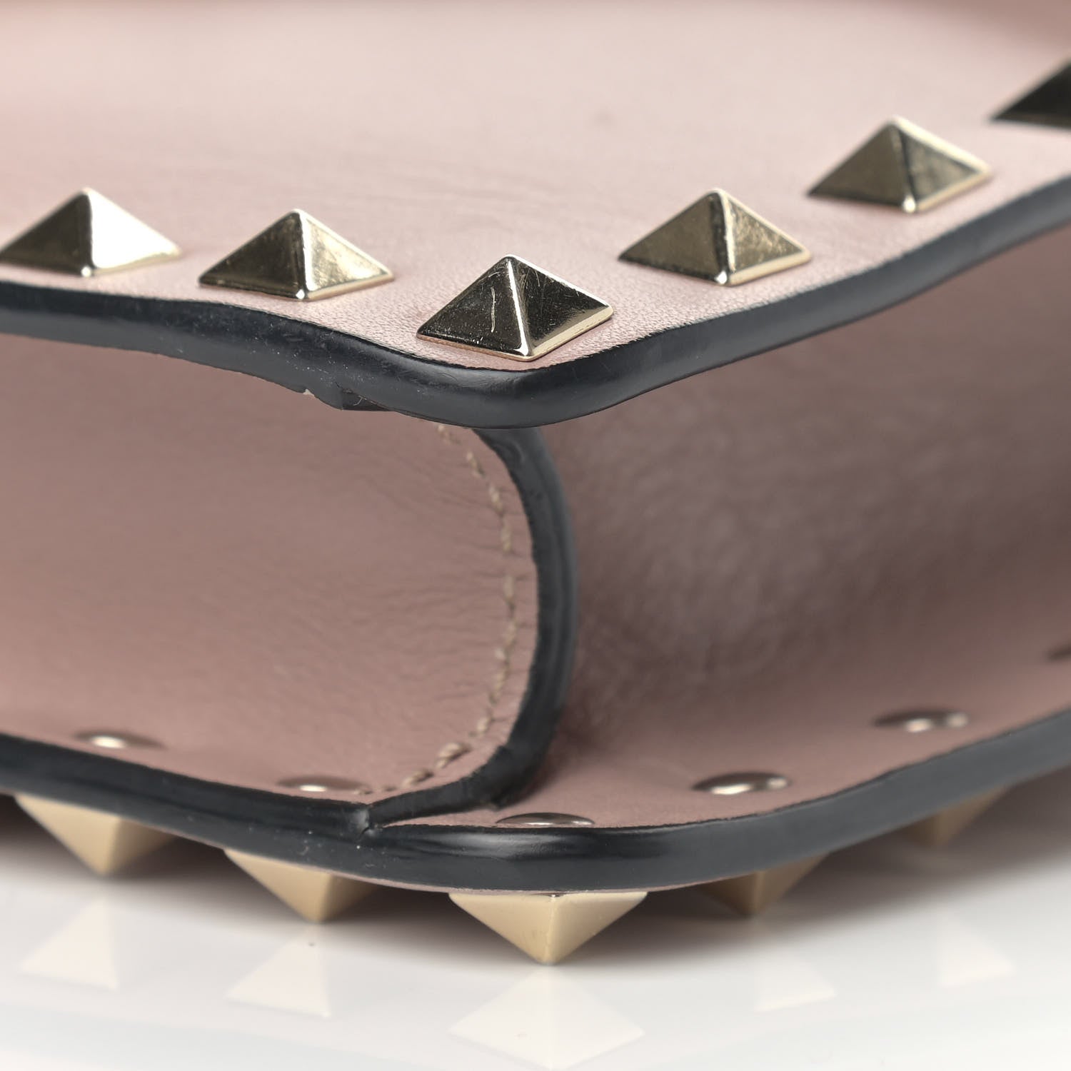 Valentino Garavani Vitello Rockstud Shoulder Flap Bag Poudre 9 of 11