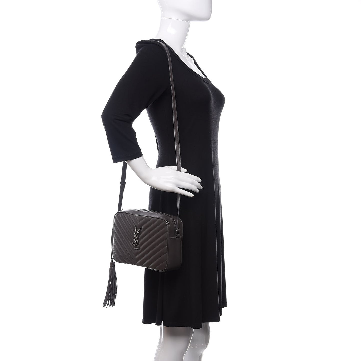 Calfskin Matelasse Monogram Lou Camera Bag Asphalt