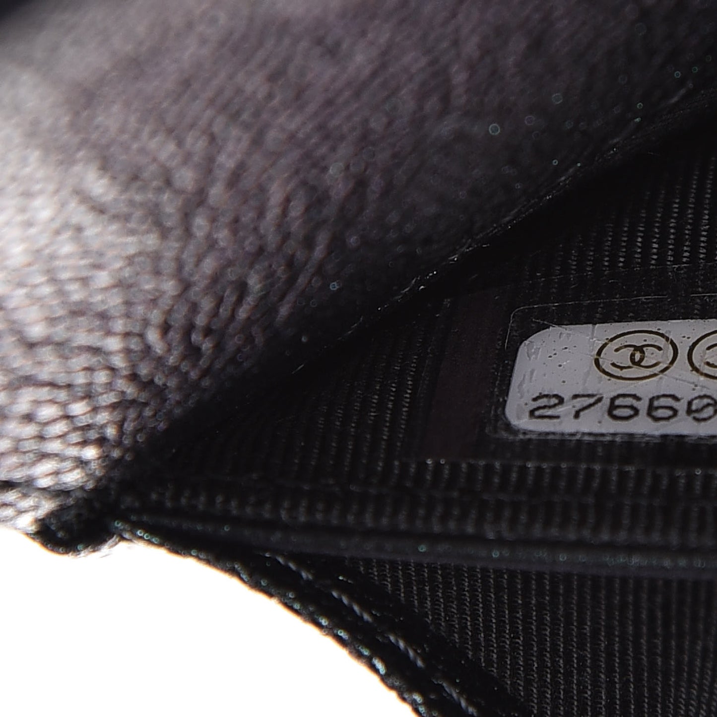 Iridescent Caviar Quilted Medium Flap Wallet Black