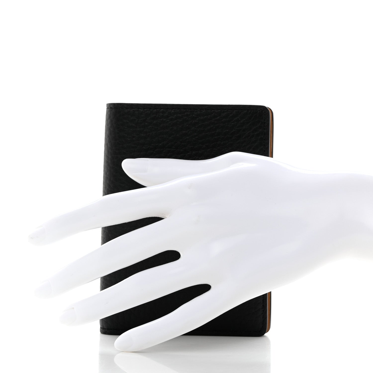Louis Vuitton LOUIS VUITTON Taurillon Capucines Vertical Compact Wallet Black 2 of 7