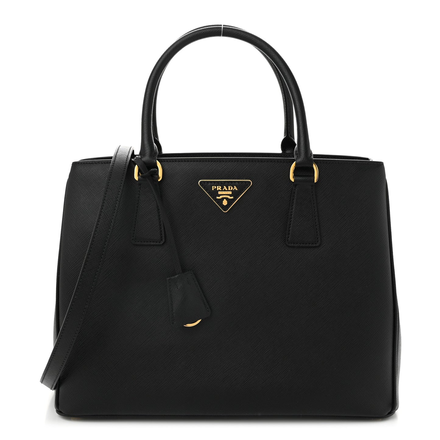 Saffiano Lux Medium Tote Black