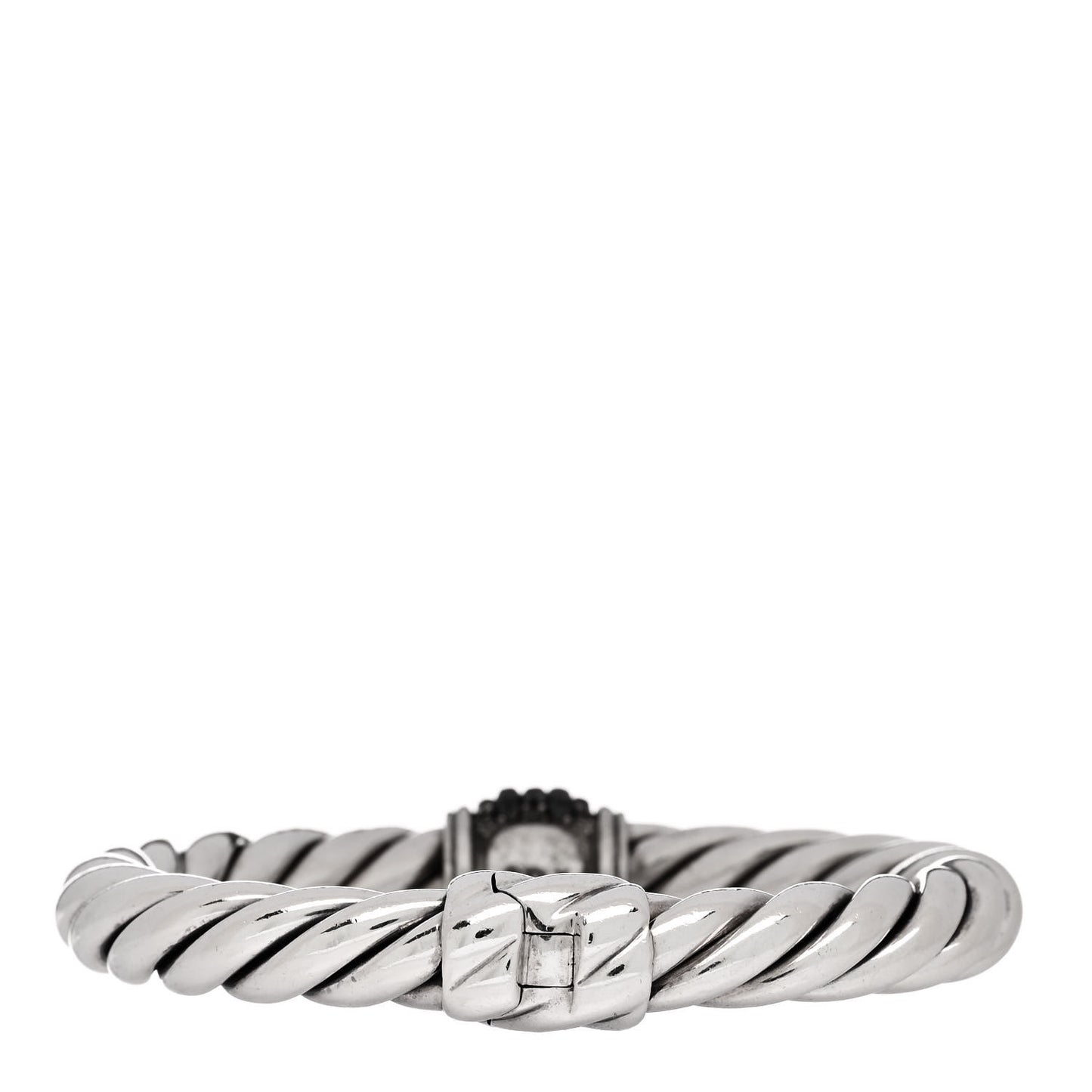 Sterling Silver Hematite 9mm Osetra Hinged Cable Bracelet