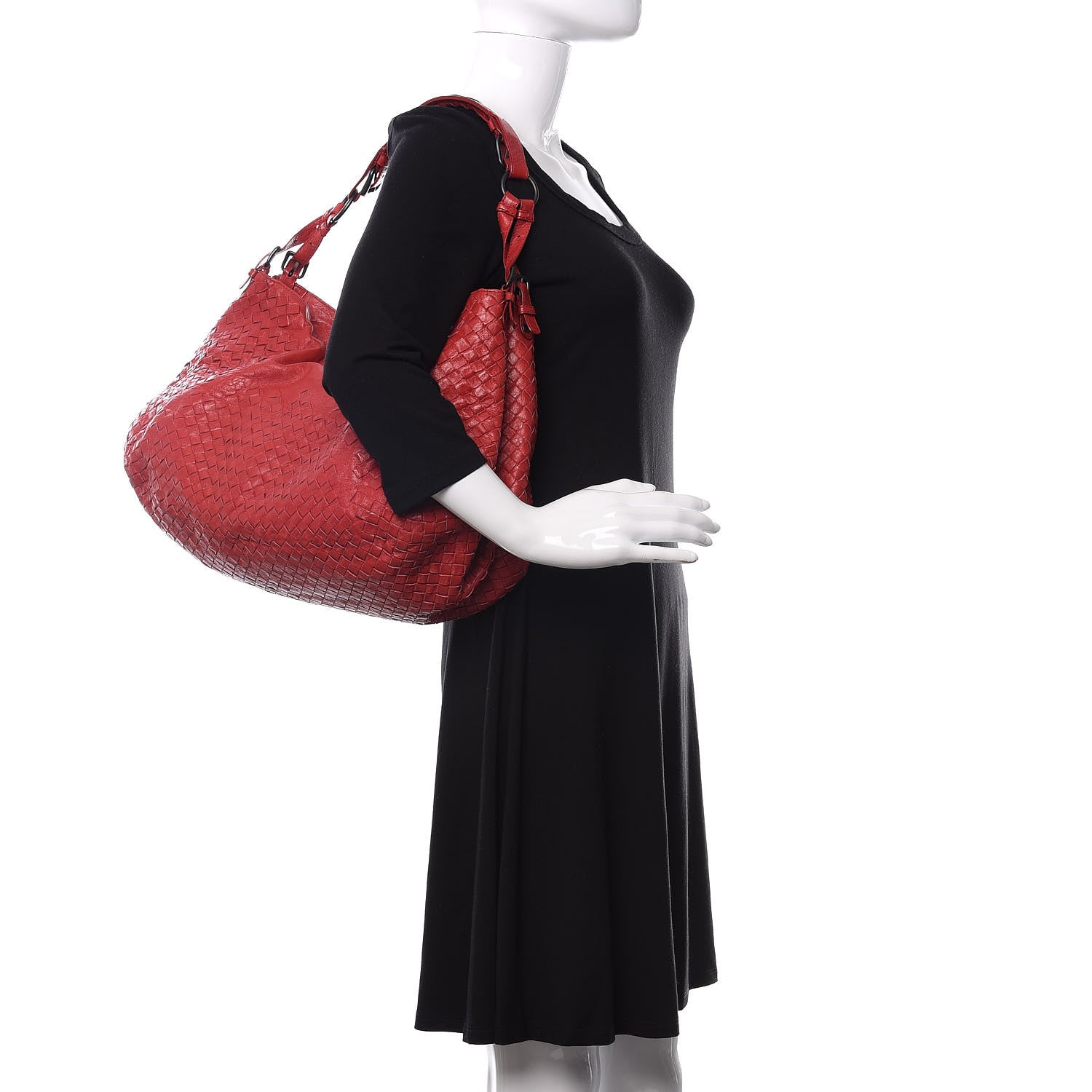 Bottega Veneta Memory Nappa Intreccio Tote China Red 2 of 13