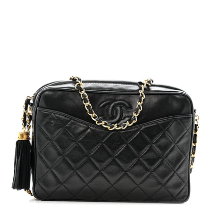 Chanel Lambskin Quilted CC Tassel Camera Case Black 1 of 13