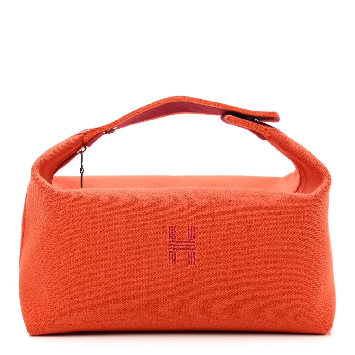 Hermes Canvas Large Bride-A-Brac Pouch Orange Feu Burgundy 1 of 11