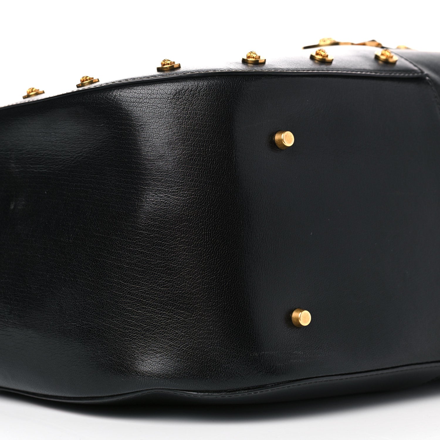 Versace Calfskin Medallion Tribute Tote Black 8 of 13