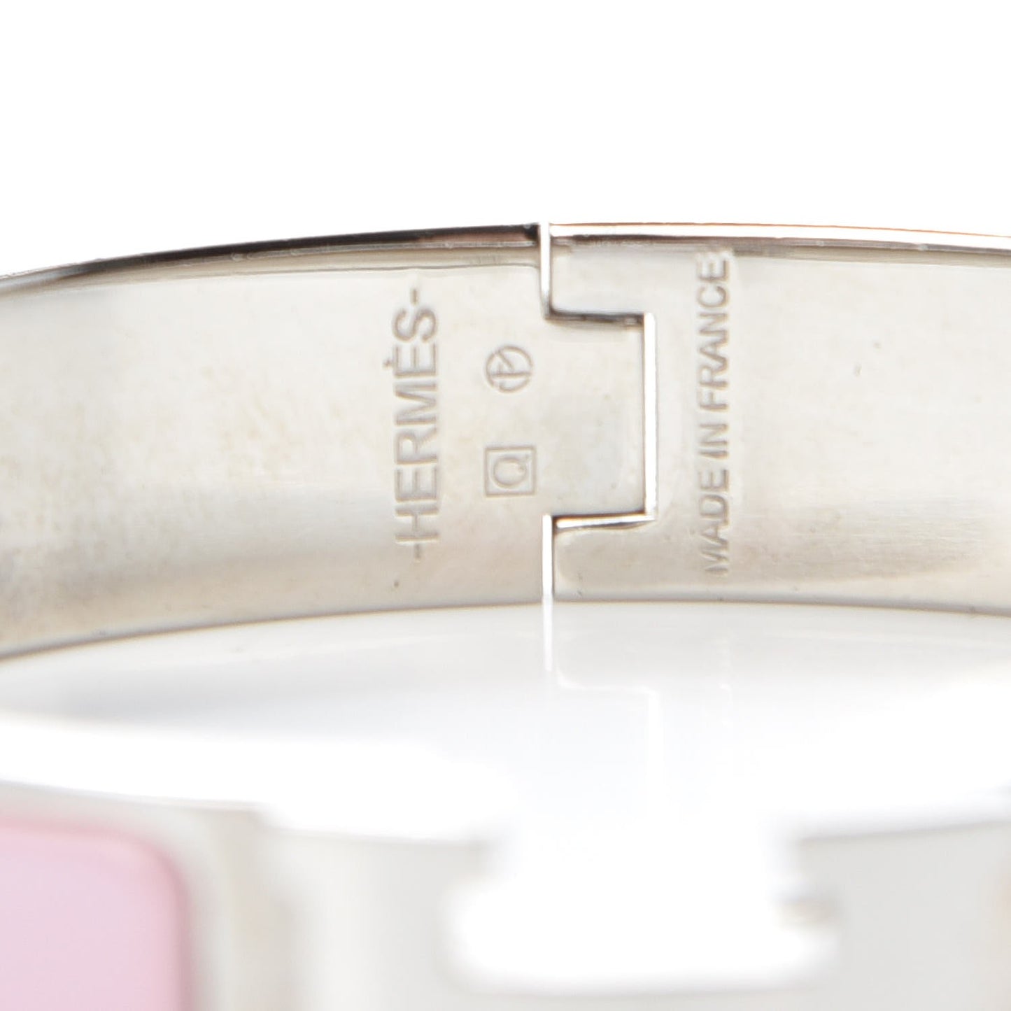 Enamel Narrow Clic Clac H Bracelet GM Rose Dragee