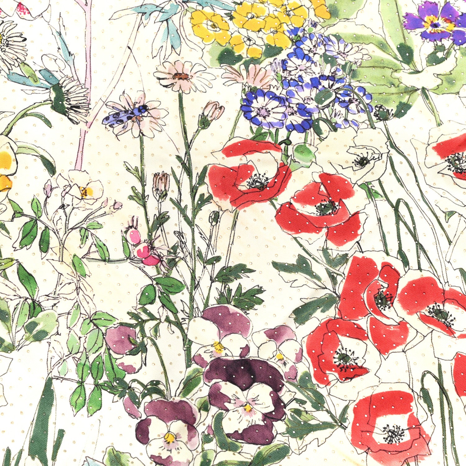 Gucci Silk Flora Infinity Chrissy Square Scarf White Black 5 of 5