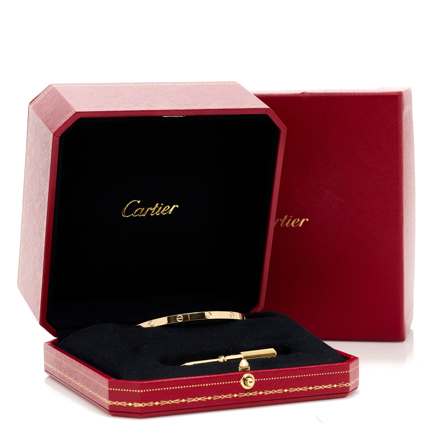 Cartier 18K Yellow Gold 6 Diamond Small LOVE Bracelet 16 9 of 9