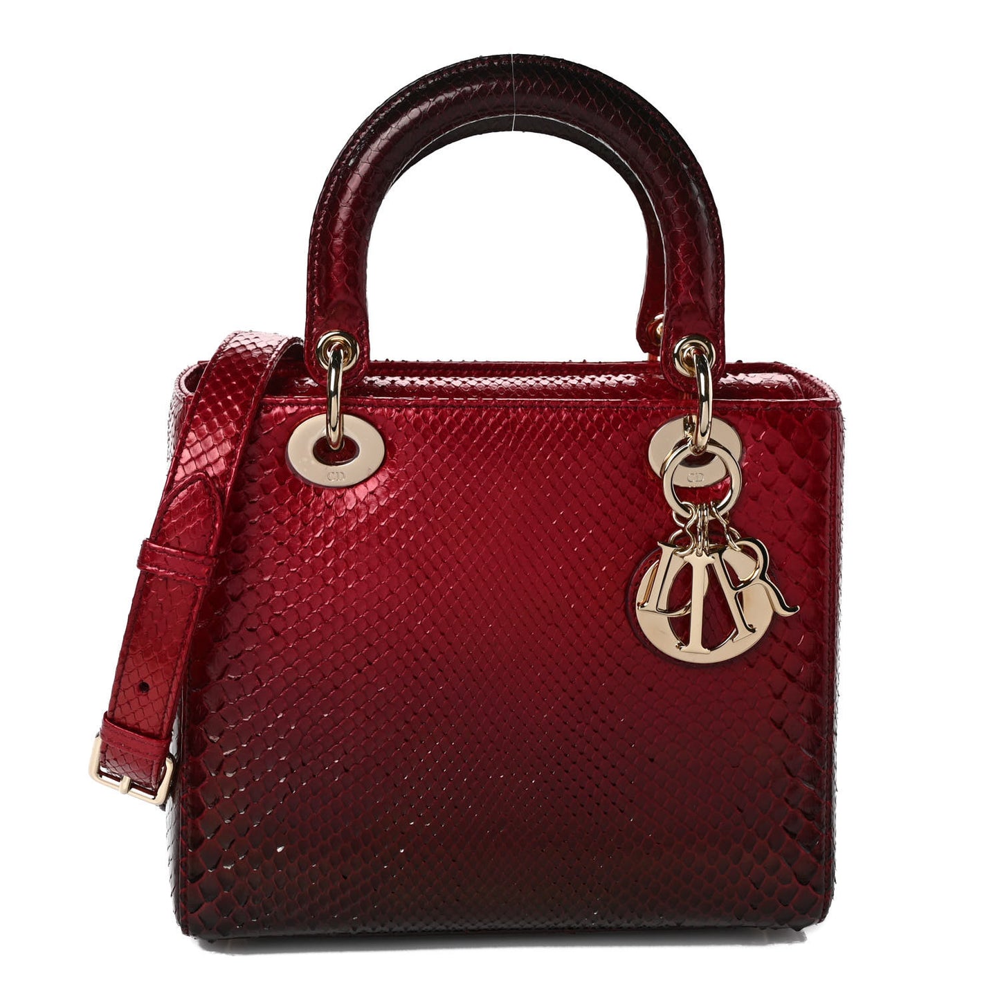 Snakeskin Medium Lady Dior Red